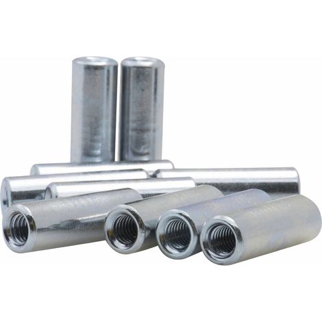 Manchon cylindrique zingué 6x30mm – Lot de 10 manchons – Résistance à la corrosion – Pour projets en acier et métal – Vissal