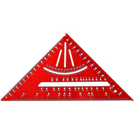 Équerre de menuisier, équerre en plastique à angle droit, équerre métrique de 7 pouces à 90 degrés, rouge. (1/5)