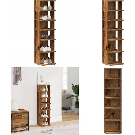 vidaXL Schuhschrank Altholz-Optik 28x27x102 cm Holzwerkstoff (1/5)