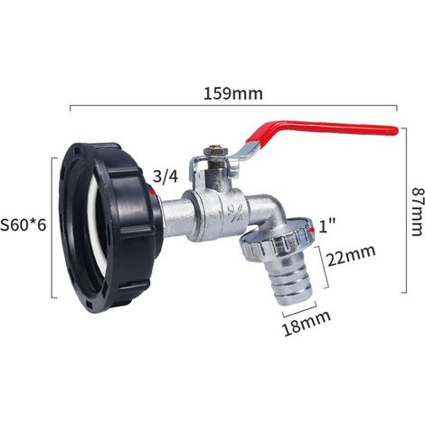 Adaptateur IBC Filetage 3/4 – Robinet Cuve 1000L Récupérateur Eau Pluie (1/5)
