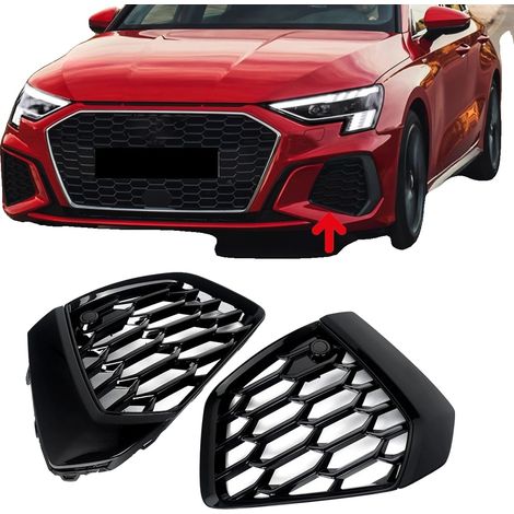 Rejilla para faros antiniebla, plástico ABS, 37 cm de largo, 28 cm de ancho, 11,5 cm de alto, compatible con Audi A3 S-line S3 2021-2023 (1/5)