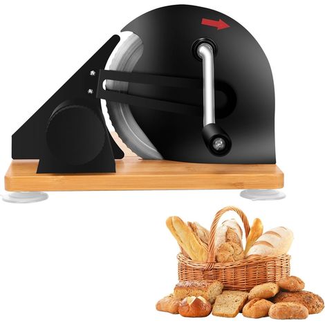 Trancheuse à pain manuelle, en acier inoxydable 304, avec graduation et ventouses, épaisseur de coupe réglable, tranches uniformes, lame tranchante,épaisseur de coupe de 0 à 20 mm pour fromage (1/5)