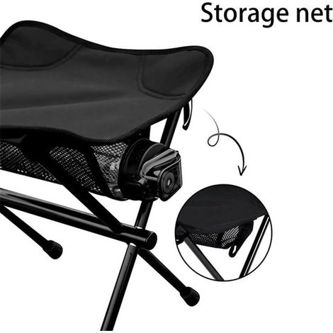 Leichter, faltbarer Campinghocker – Tragbarer Klappstuhl 30 cm für Wandern, Angeln und Outdoor-Aktivitäten bis 180 kg (1/4)