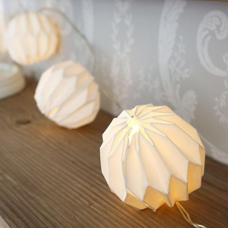 "Guirlande lumineuse LED 10 lanternes en papier Origami Blanc décoration à piles
" (1/5)