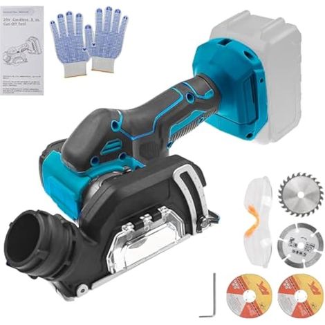Meuleuse d'angle sans fil pour batterie Makita 18 V, 20 000 tr/min, outil de coupe électrique sans fil, moteur brossé avec 4 lames de 7,6 cm pour coupe du bois, du plastique, du métal (1/5)