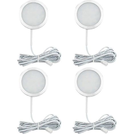 Lot de 4 spots LED DC12V encastrés pour caravane, cabine ou meuble.-6X6cm-White (1/3)
