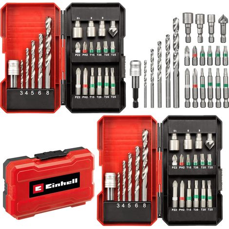 Einhell KWB 44 Piece HSS Drill Screwdriver Bit Set PZ2 PH2 T20 Nut Driver + Case (1/5)