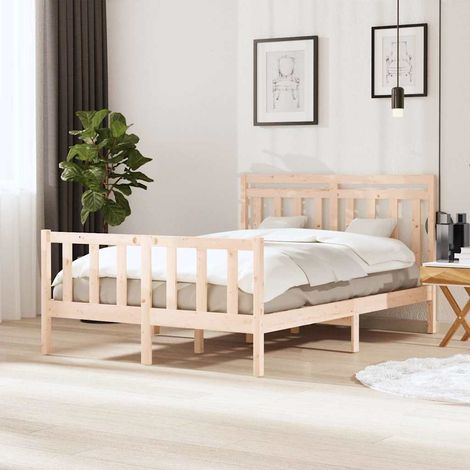 Cadre de lit sans matelas-Structure de lit bois massif 140x200 cm 971308 (1/5)