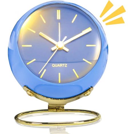 Réveil Analogique au Design Rétro - Silencieux, avec Lampe de Nuit - Alimentation par Piles (1/5)