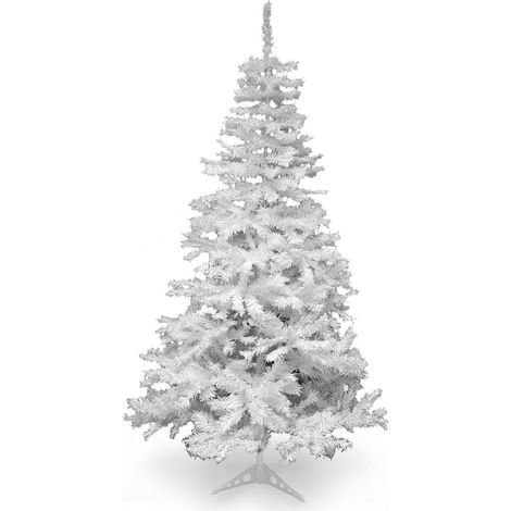 OSE – Sapin de Noël artificiel 120 cm – PVC blanc avec support métal – Réutilisable année après année sans aiguilles tombantes