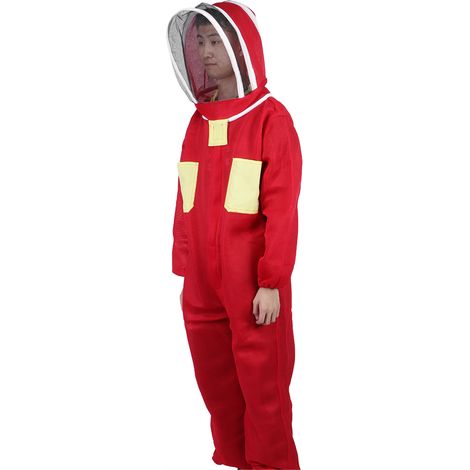 Combinaison de protection rouge pour apiculteur avec double fermeture éclair, respirante, accessoire pour apiculteur, taille XXL (1/5)