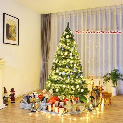 180cm Artificial Christmas Tree Christmas Tree with 1,000 PVC Pine Needles Green (1/5)
