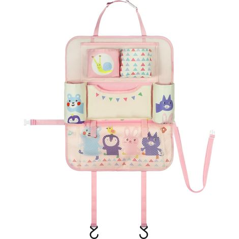 Sac de rangement pliable pour voiture, organisateur de siège avec poches, boîte à mouchoirs, pour bouteilles et jouets. (1/5)