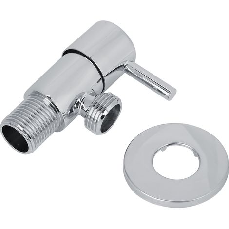 Vanne angle contrôle eau – laiton chromé – robinet – salle bain – accessoire – 1 pièce