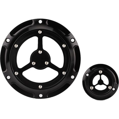 Set di coprimozzo e copritimer in alluminio nero per moto XL XR 883 1200 (1/3)
