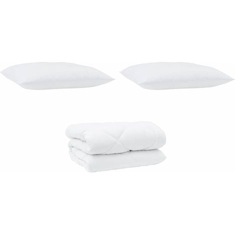 Duvet d'hiver avec oreiller 3 pcs，Couette Blanc Microfibre CFW98811