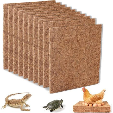 10 x 30 cm x 30 cm große Hühnernistmatten aus natürlicher Kokosfaser, wiederverwendbar zum Eierlegen oder Wärmespeichern.