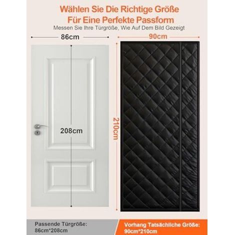 Rideau magnétique isolant thermique 90 x 210 cm Rideau thermique pour se protéger du froid Rideau coupe-vent et écoénergétique Adapté aux animaux domestiques Rideau thermique pour (1/4)