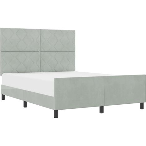 Maison Exclusive - Letto a molle con testiera Grigio chiaro 160 x 200 cm Velluto (1/5)