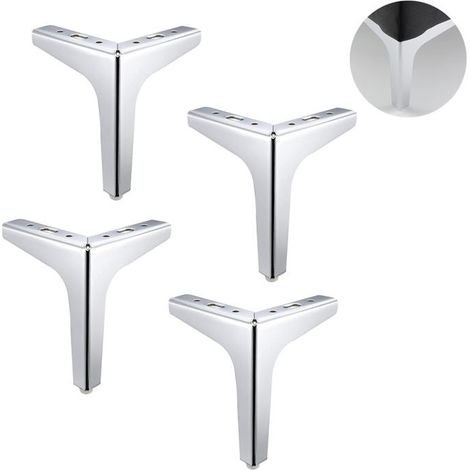 Lot de 4 pieds de meuble triangulaires – Support solide – Design moderne – Gris (1/4)