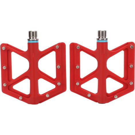 Paar klappbare Fahrradpedale, Titanvorbau, Nylon, für Mountainbikes und Rennräder, rot (1/5)