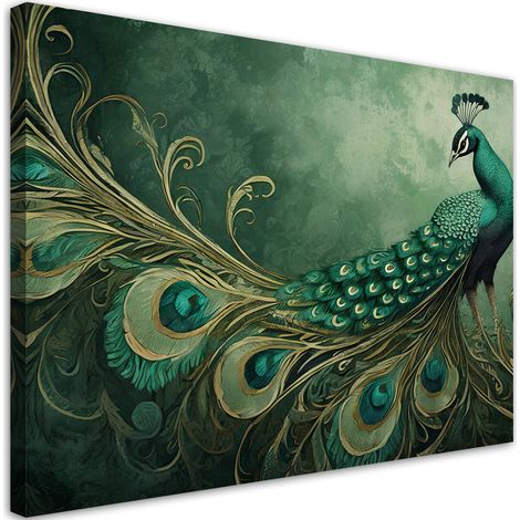 Tableau déco Paon animaux oiseaux 60x40 (1/5)