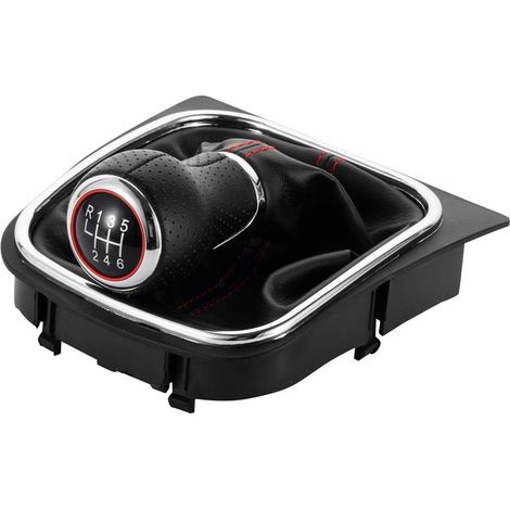 Staubschutzset für den Schaltknauf von Volkswagen Jetta und Golf, schwarze Staubschutzhülle mit Gewinde + 5-Gang-Schaltknauf (ein Set). (1/4)