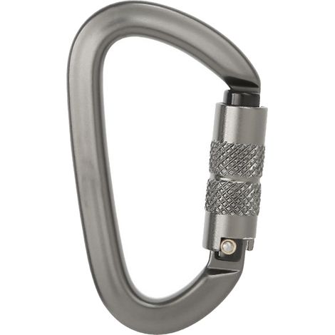 Mousqueton de sécurité en alliage d'aluminium forme D gris verrouillage automatique pour hamac porte-clés escalade (1/5)