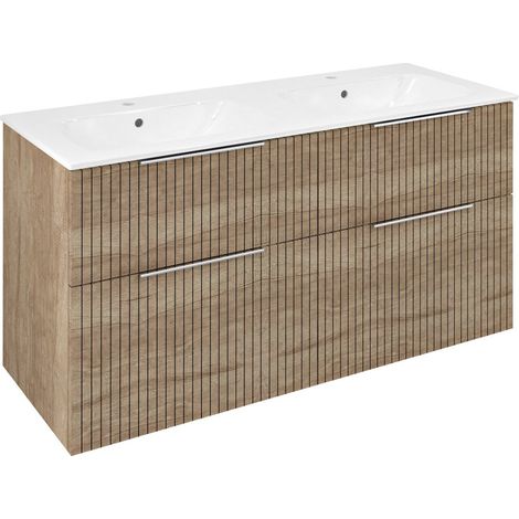 CIRASA STRIP meuble vasque 118,4x64x46cm, chêne alabama