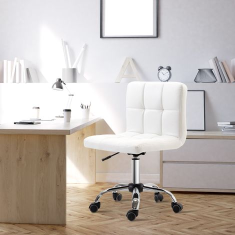 Silla de oficina ergonómica, giratoria, regulable en altura, de piel sintética, 46 x 51 x 80-92 cm.