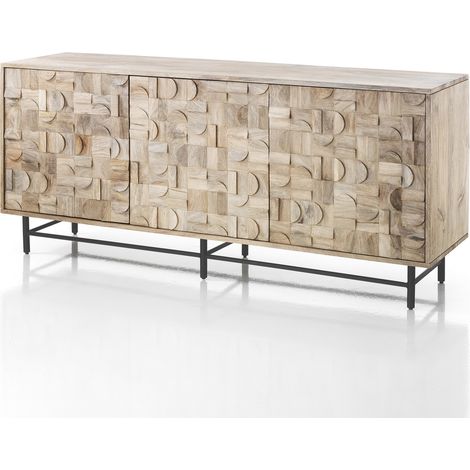 Madia 3 ante in legno massello di mango cm. H.75xL.172xP.45