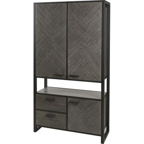 Vaisselier/argentier industriel en pin massif gris Australine I (1/5)