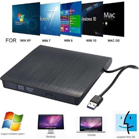 Graveur Dvd-rw Externe Pour Ordinateur Portable Usb 3.0 Portable Q-t96 (1/5)
