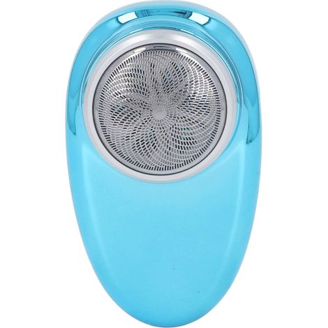 Mini tondeuse à barbe sans fil, en forme d'arc, rechargeable par USB, étanche, avec écran numérique, bleue. (1/5)