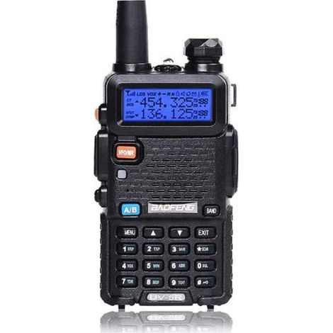 UV5R Walkie VHF UHF FM Radio mit Dual Band Radio, Schwarz (1 Stk.) 1800mAh Li-ION Akku