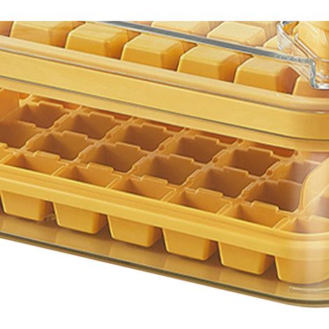 Nouvelle machine à glaçons à double couche et 64 compartiments, démoulage facile par simple pression d'un bouton, moule à glaçons de qualité alimentaire pour usage domestique. (1/5)