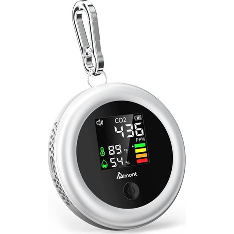 Mini Détecteur de CO2 WapoRich 3-en-1 - Mesure Température,Humidité et CO2 - Moniteur Qualité Air Portatif pour Maison,Voyages,Camping (1/5)