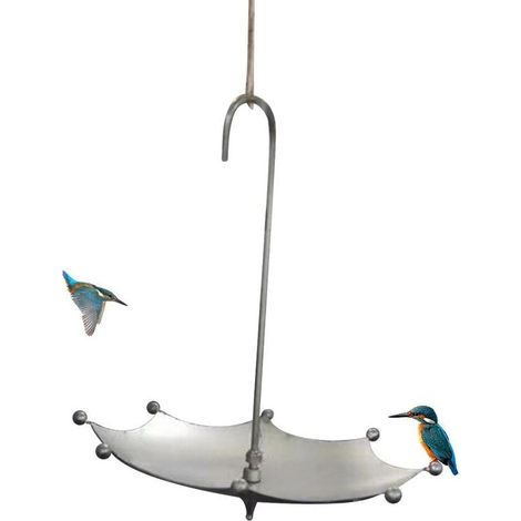Mangeoire oiseaux métal – forme parapluie – bain oiseaux – décoration jardin (1/5)