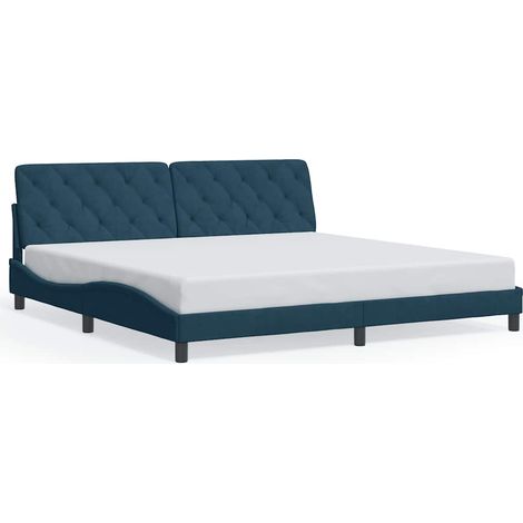 Maison Exclusive - Giroletto senza Materasso Blu 200x200 cm in Velluto (1/5)