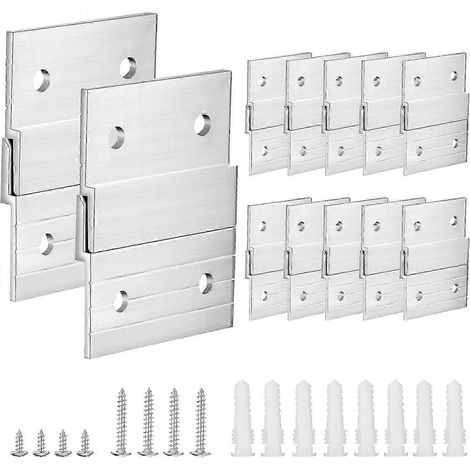 Lot de 24 supports de cadre à crémaillère en aluminium robuste avec vis (1/4)