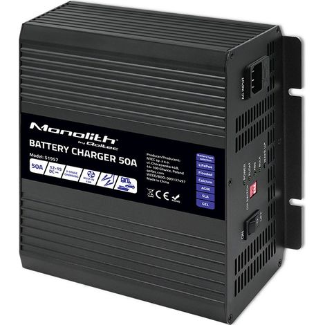 Qoltec Intelligentes professionelles Monolith-Ladegerät für LiFePO4 AGM GEL SLA-Batterien  50 A  12 V (1/5)