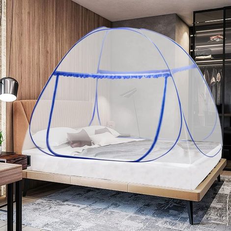 Pop-up-Moskitonetz – Doppelbett – 79 x 71 x 59 cm – Freistehende Konstruktion, keine Befestigung erforderlich – 18-Maschen-Netz – Doppelreißverschluss – 1-teilig (1/5)