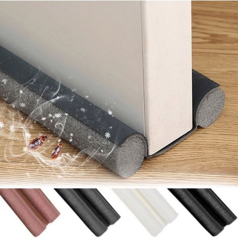 Barrage Sous Porte - 94 cm x 4 cm - Joint Étanche Pour Porte Intérieure - En Vinyle Souple Avec Mousse Intégrée - Noir (1/5)