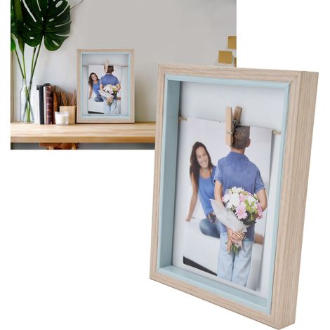 Cadre photo minimaliste moderne en bois, cadre photo de table original. Nous sommes en contact avec le fournisseur concernant l'expédition et nous ajouterons du papier bulle. (1/5)