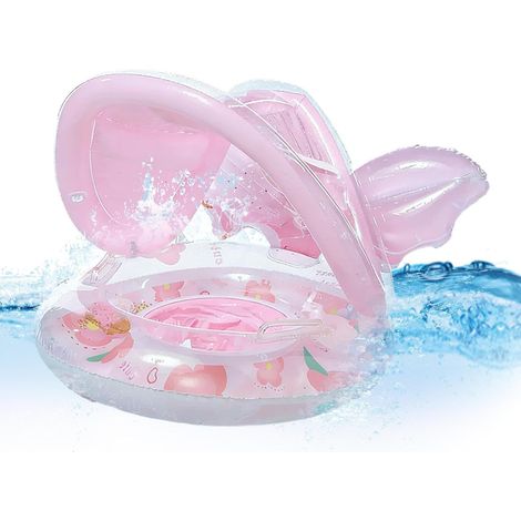 Bouées Piscine pour Bébé - Chaise Gonflable Aquatique,Auvent Pare-Amovible, Siège Anti-Basculement Épaissi, Flotteur Enfant - pour 3-48 Mois, Garçons Et Filles, Intérieur Plage (1/5)