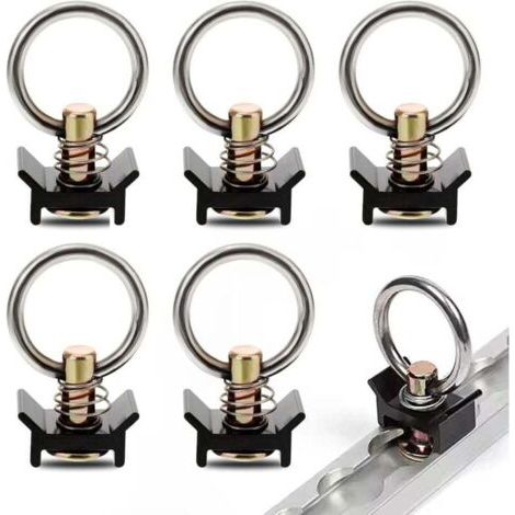 Lot de 10 anneaux de fixation pour rails, embouts de rails aéronautiques, accessoires pour traverses de rails 900 daN, adaptés aux anneaux de fixation pour camions et rails aéronautiques.