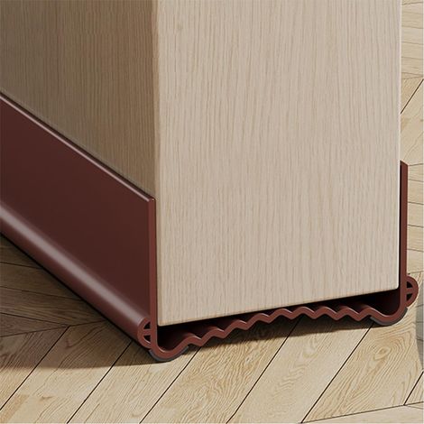 100cm Bas de Porte Isolant, Boudin de Porte Anti Froid, Joint de Porte Anti Bruit, Phonique Thermique Bande d'Étanchéité Protège des Courants d'air et des Insectes (Marron, Largeur 5,5-8 cm)