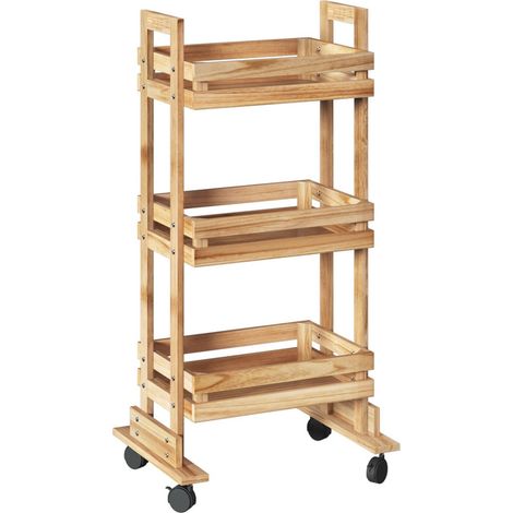 Servierwagen mit rollen 3 etagen aus holz cagette - 5five (1/4)