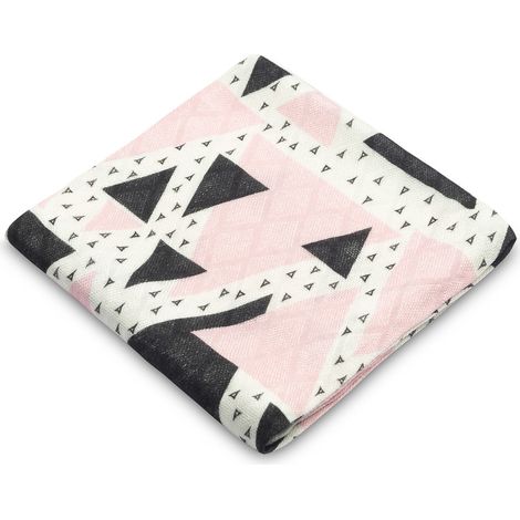 Pannolino triangolare in bambù rosa 75x75 (1/5)