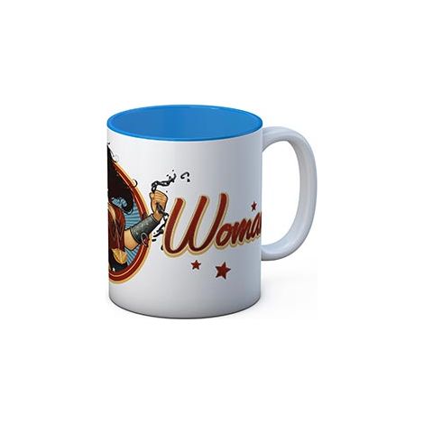 SD toys Becher mit Design Wonder Woman Chain, Keramik, White und Blau, 10x14x12 cm